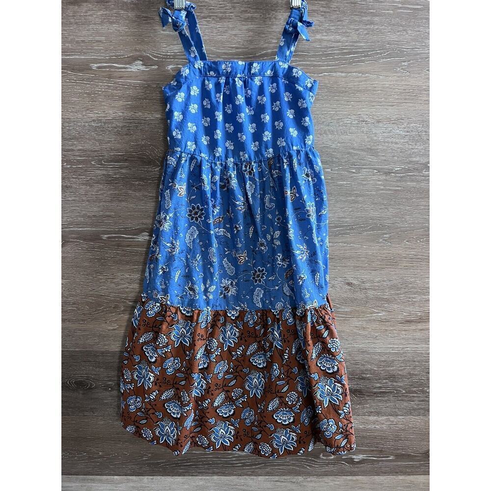 Janie And Jack Girls Dress Sz 5 Floral Blue Long Summer